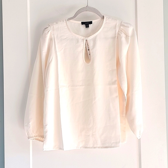 NWT J.Crew Keyhole Top in cream - Picture 4 of 6